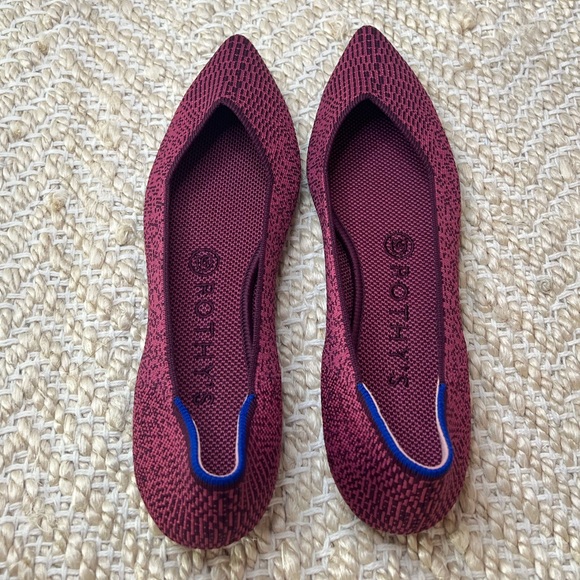 Rothy’s Fig Python Print Point Flats Slip On Purple - Picture 4 of 11